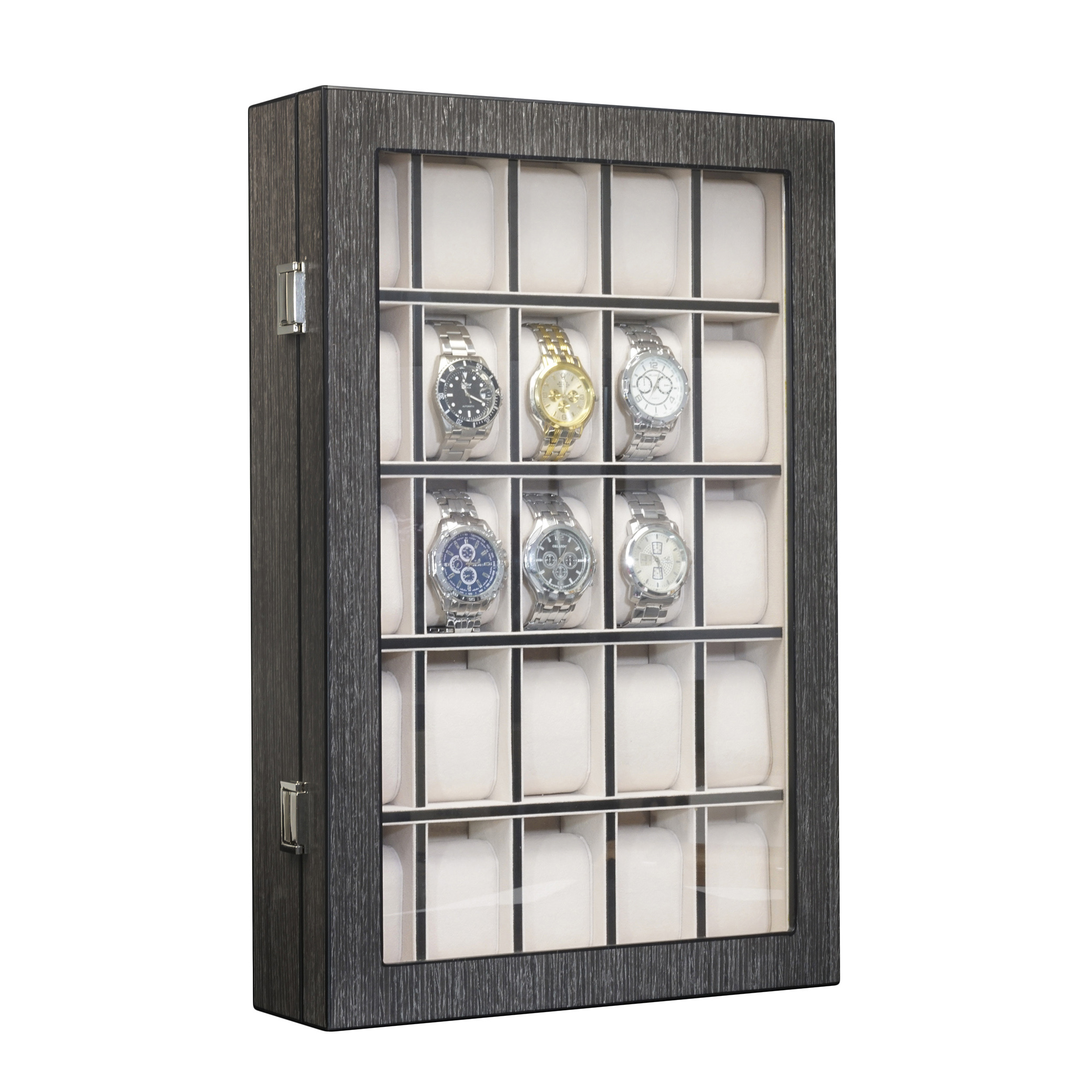 Luxury WallMounted Wooden Watch Display for 25 Watches Buy